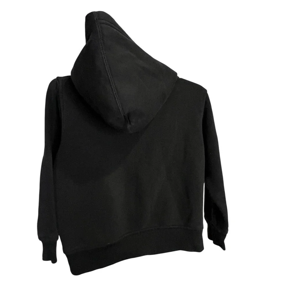 DC Shoes Boys Zip Up Hoodie Black Lime Green Logo Skate Sweatshirt Size 5